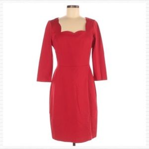 The Limited Lipstick Red Scallop Bodycon Dress